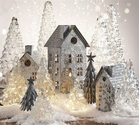 Small Metal Christmas Houses 